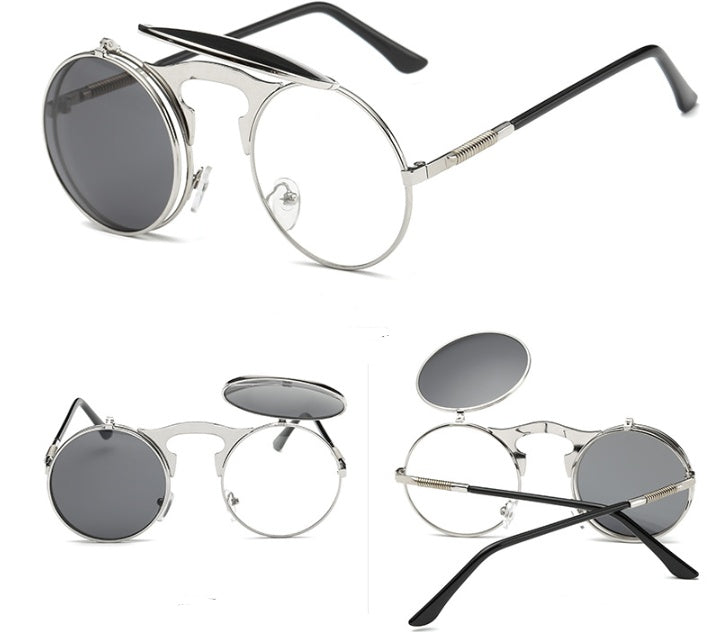 Flip-Up UV Protection Metal Frame Sunglasses For Men
