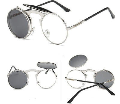 Flip-Up UV Protection Metal Frame Sunglasses For Men