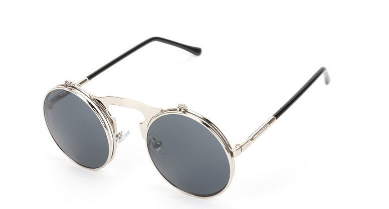 Flip-Up UV Protection Metal Frame Sunglasses For Men