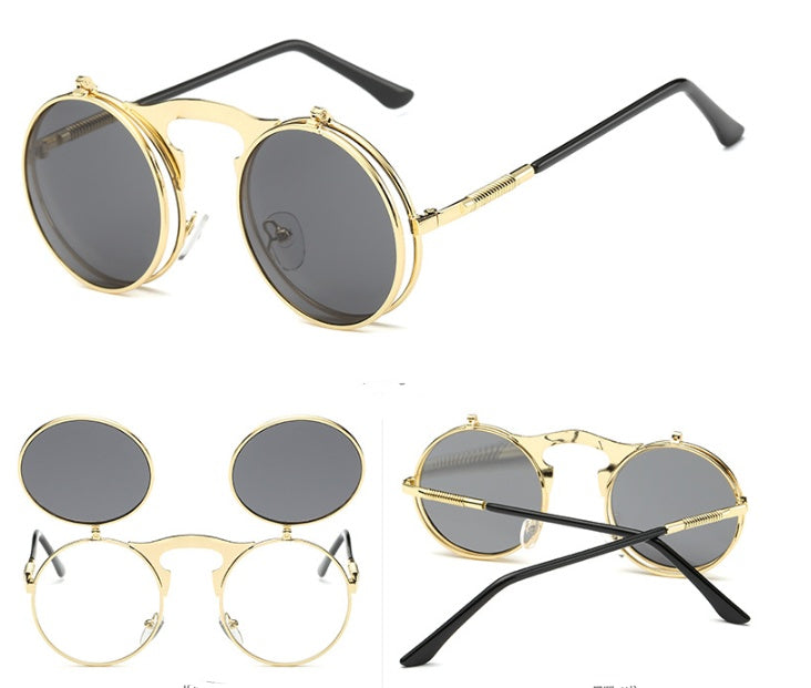 Flip-Up UV Protection Metal Frame Sunglasses For Men