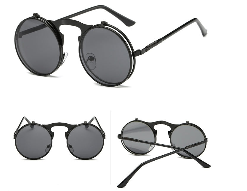 Flip-Up UV Protection Metal Frame Sunglasses For Men