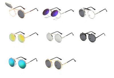 Flip-Up UV Protection Metal Frame Sunglasses For Men