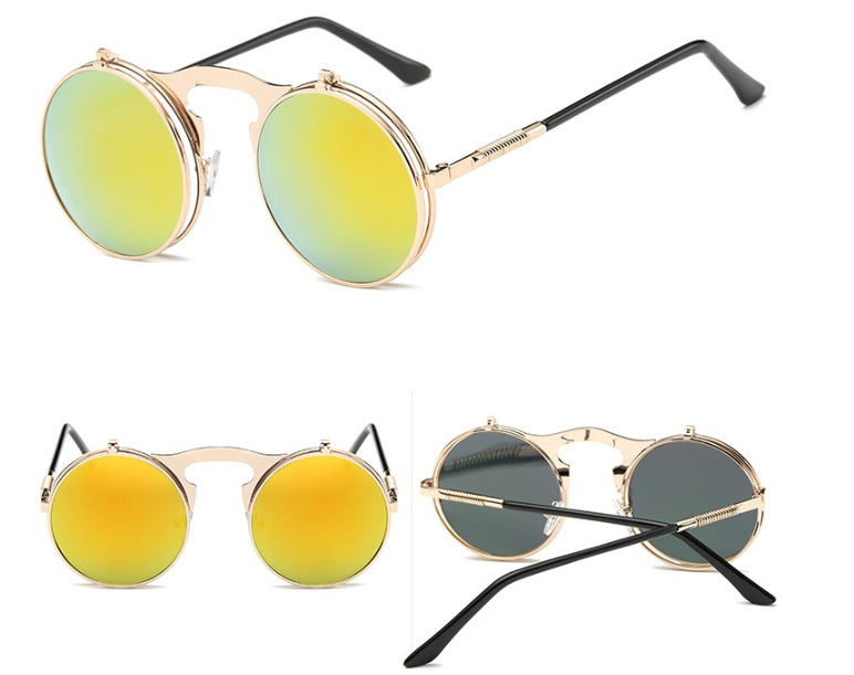 Flip-Up UV Protection Metal Frame Sunglasses For Men