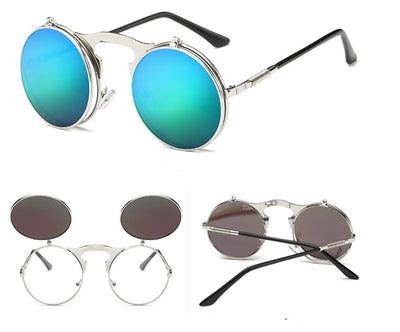 Flip-Up UV Protection Metal Frame Sunglasses For Men