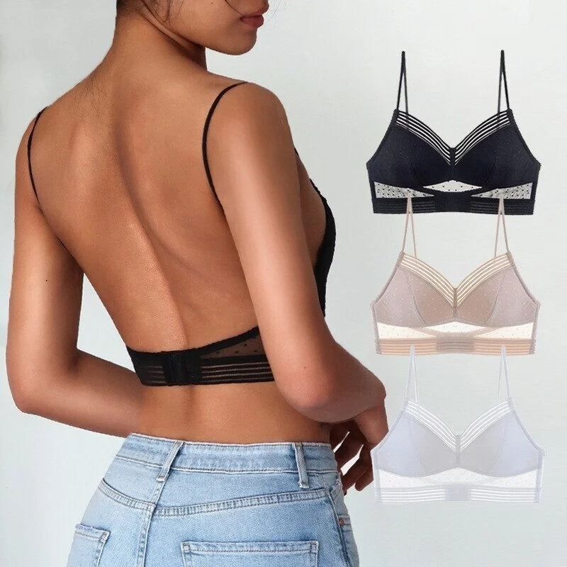 Backless Bra Invisible Bralette Thin Lace Wedding Bras Low Back Underwear